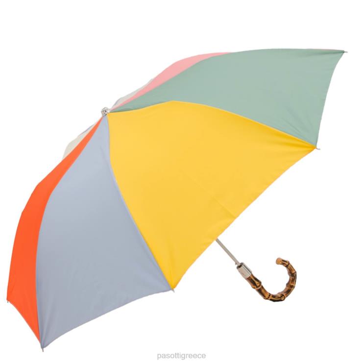 ομπρέλα | PASOTTI 64 rainbow-1 b - ομπρέλα ουράνιου τόξου με λαβή από μπαμπού 2N6B8572 γυναίκες